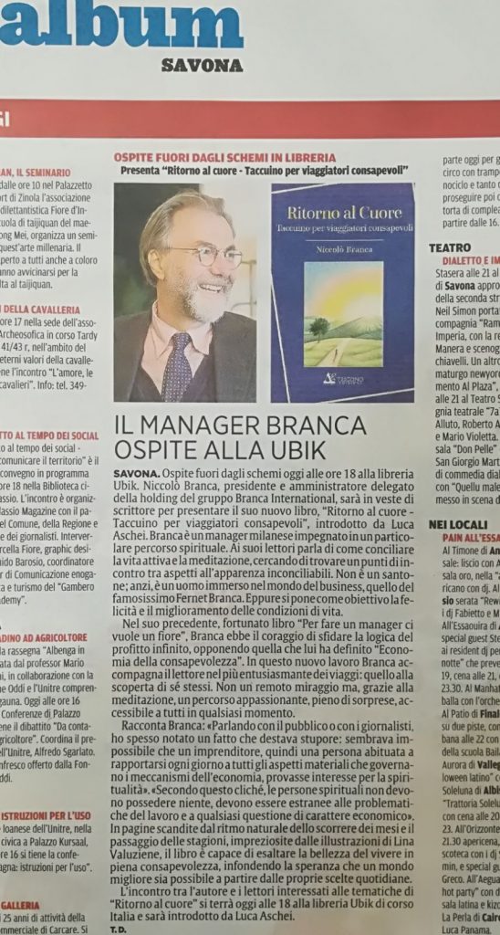 Niccolò Branca Libreria Ubik Savona